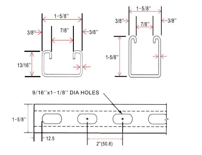 Pre-Galvanized Slotted Uni Strut Channel/ C Channel