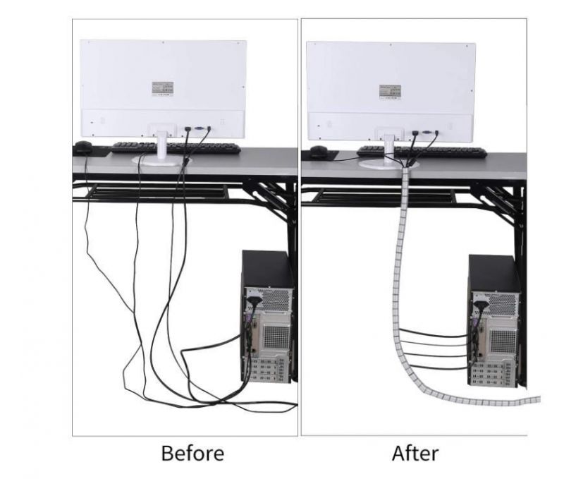 Flexible Cable Organizer Spiral Tube Cable Wire Wrap Computer Manage Cord