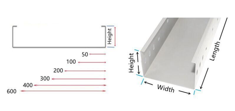 Powder Coated Steel Cable Containment Support Tray Price List and Sizes