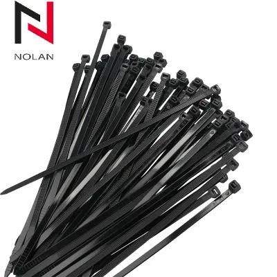 -40 Degree Nylon 66 Black Plastic Zip Cable Tie Nylon Clamp 4.8 mm Width Plastic Zip Cable Tie