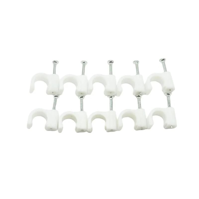 Round White/Black Cable Clips with Steel Nails 6mm, 8mm, 10mm, 12mm, 14mm