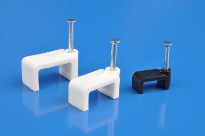 Flat Cable Clips (8MM, HDPE, NAIL CARBON STEEL)