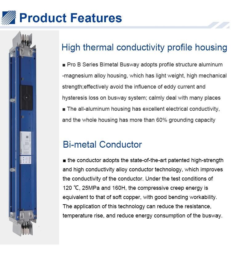 PRO-B Low Voltage Electrical Bimetal Busway 250-5000A Compact/Sandwich Type Busbar Trunking System