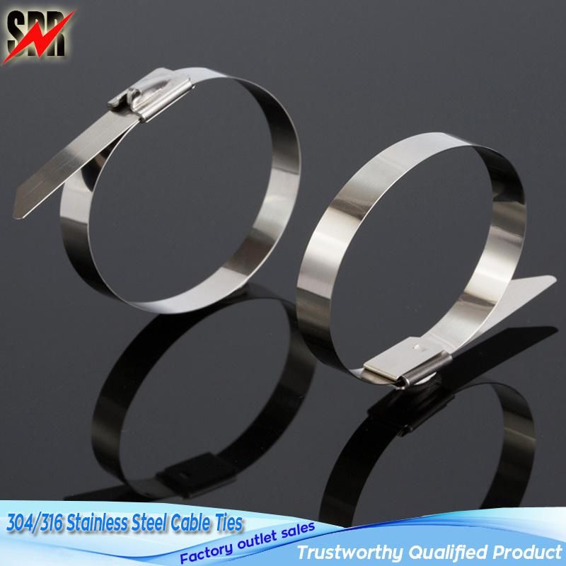 Naked Self-Locking Stainless Steel Ties (Natural Stainless Steel Bands)