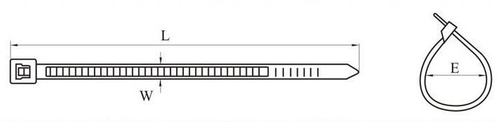 ISO 2.5/3.6/4.8/7.2/9/12 Hont Plastic Bag + Sticker Exporting Carton/Tray Mount Self-Locking Cable Tie