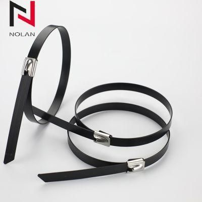 Ball Lock Type PVC Coated Adjustable 201 Stainless Steel Cable Tie
