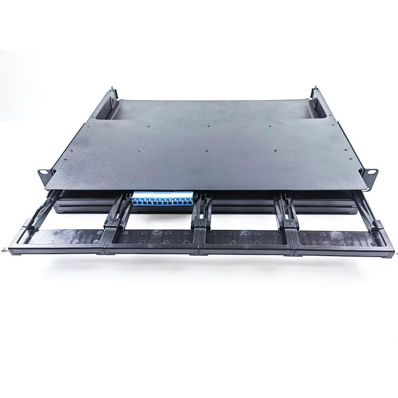 Abalone Factory Supply 24 Port RJ45 CAT6A Shielded Through Coupler Patch Panel with Back Bar