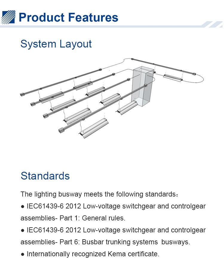 PRO L Lighting Busbar Trunking System for Shopping Mall