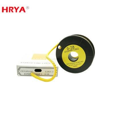 Hot Sale Ec-0/1/2/3 Flat Tubing Number Yellow Color PVC Cable Marker