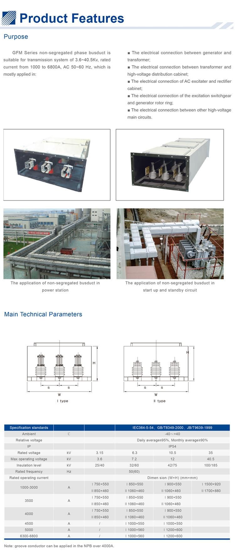 Gfm Non-Segregated Busway for 50MW and Above Generator Lead