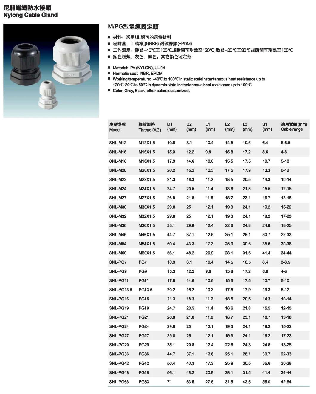 Nylon Cable Glands (PG/MG type)