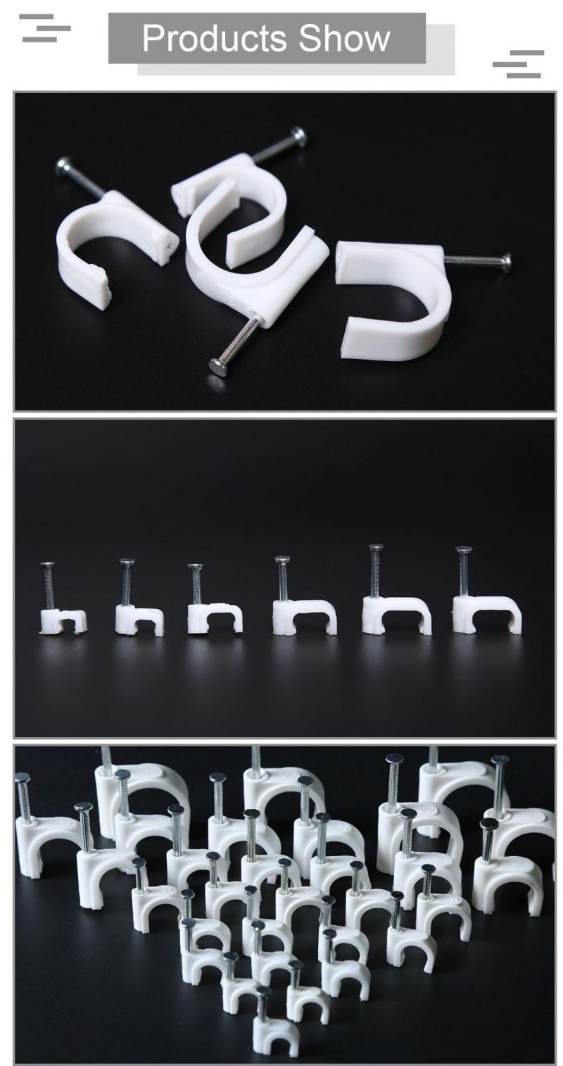 5 mm Plastic PE Material Flat Wire Nail Cable Clip