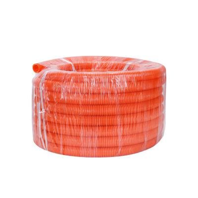 Orange Electrical Flexible Conduit PVC Corrugated Tube
