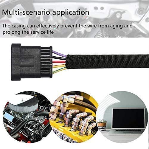 Woven Wrap Around Cable Wrap Cable Organizer for TV Computer Wire Collector