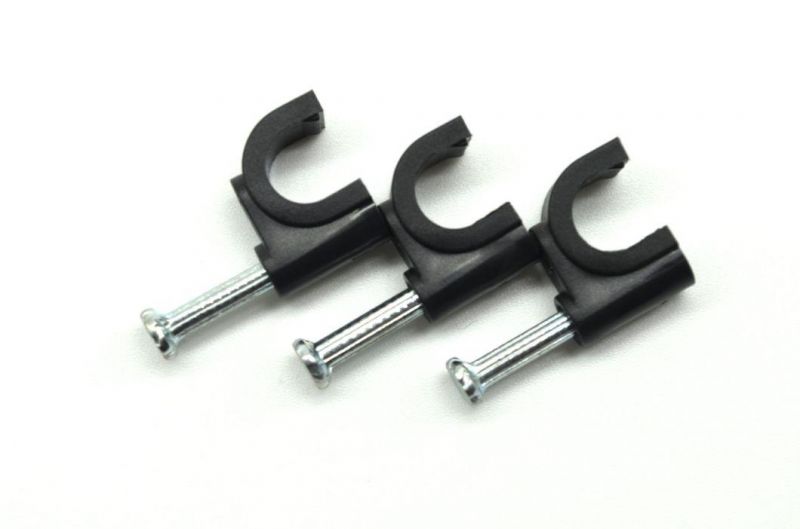 High Quality Circle Cable Clips with Steel Nail, Cable Management, Electrical Wire Cord Tie Holder