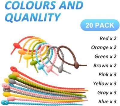 All-Purpose Silicone Ties Cable Straps Bread Tie Household Snake Ties Blue Color