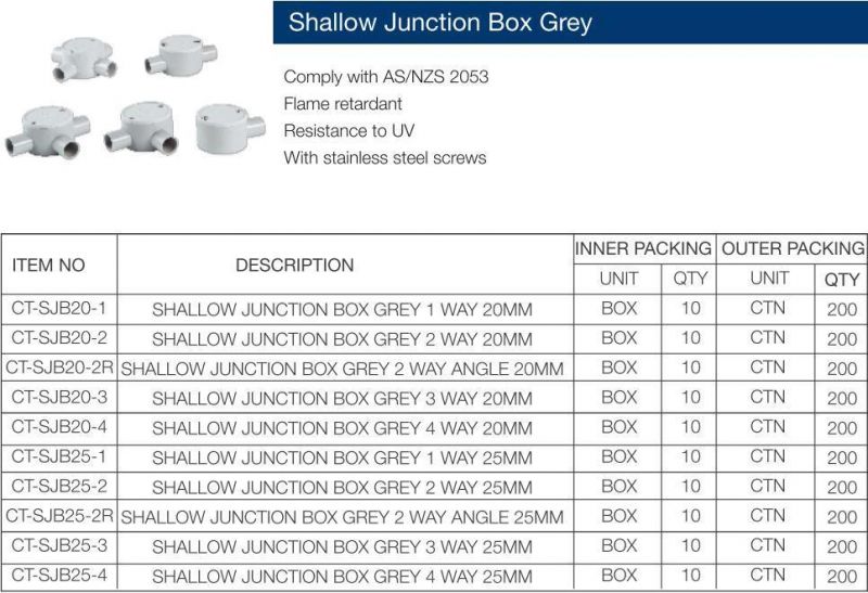 4 Way Electrical PVC Round Junction Box Wiring