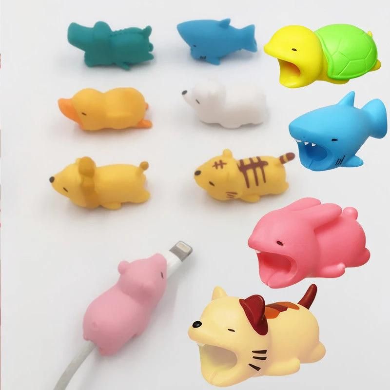 Cartoon Phone Charger Protector Soft Cord Cute Animal Cable Bite Accessories
