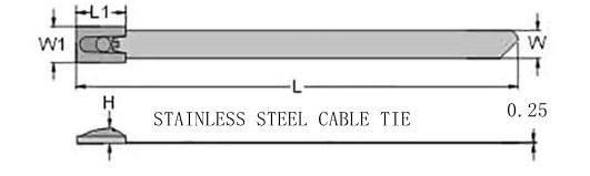 New Design Custom 4.6*250mm Self-Locking Stainless Steel 316 Cable Ties