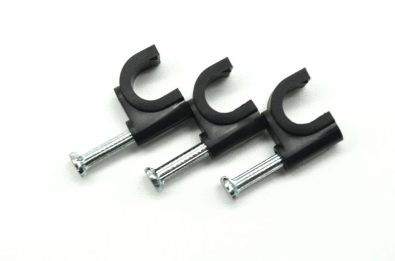 Factory Supply Ethernet Cable Wire Clips, Circle Cable Clips with Steel Nail