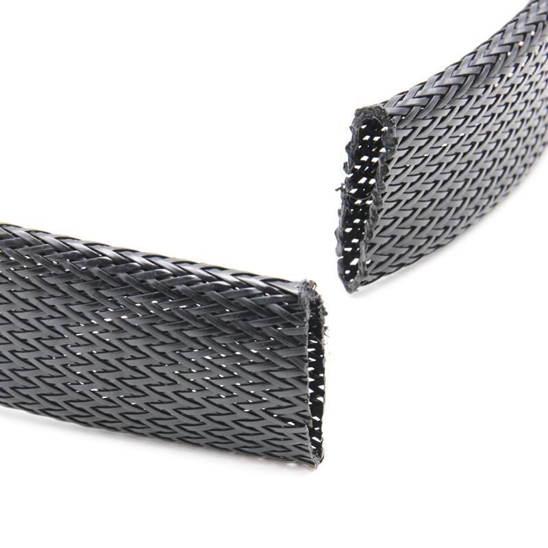 Black Nylon Flat Filament Expandable Braided Sleeving for Hydraulic Hose Marine Construction