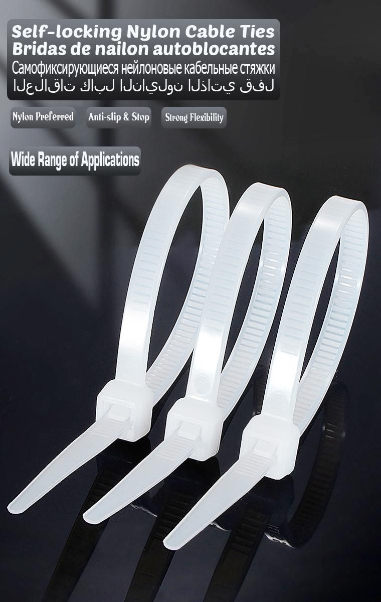 Plastic Stripes Self-Locking Nylon 66 Cable Ties Nylon Tie Band