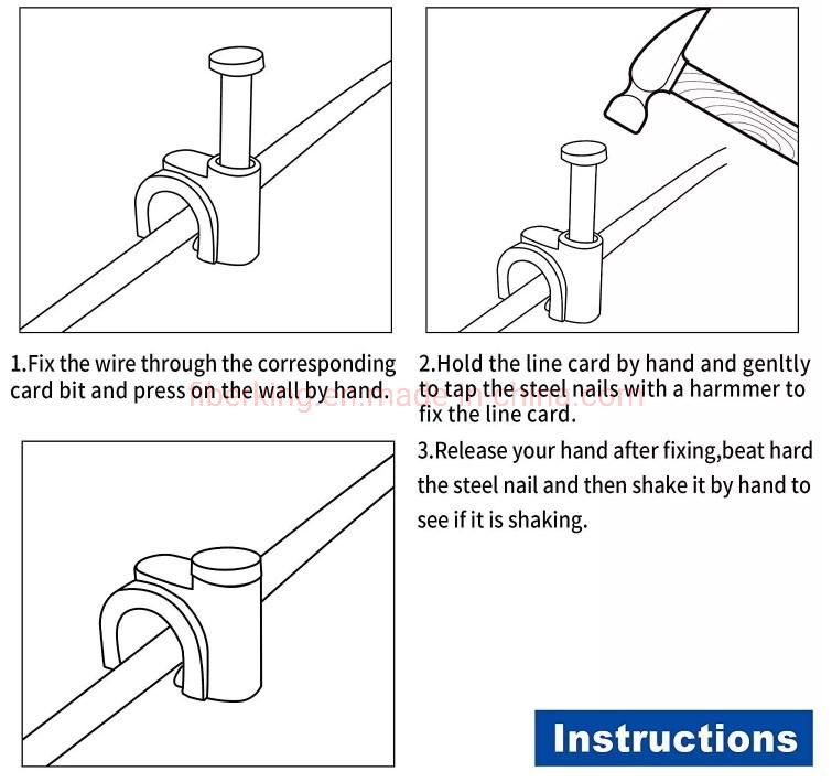 8mm Nail Clips Black Color Enhanced Stronger 8mm Plastic Wall Coaxial Electric Cable Nail Clip