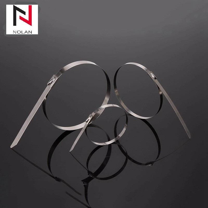 304stainless Steel Cable Tiesheavy Duty Self-Locking Cable Zip Ties, Multi-Purpose Metal Exhaust Wrap Locking Ties