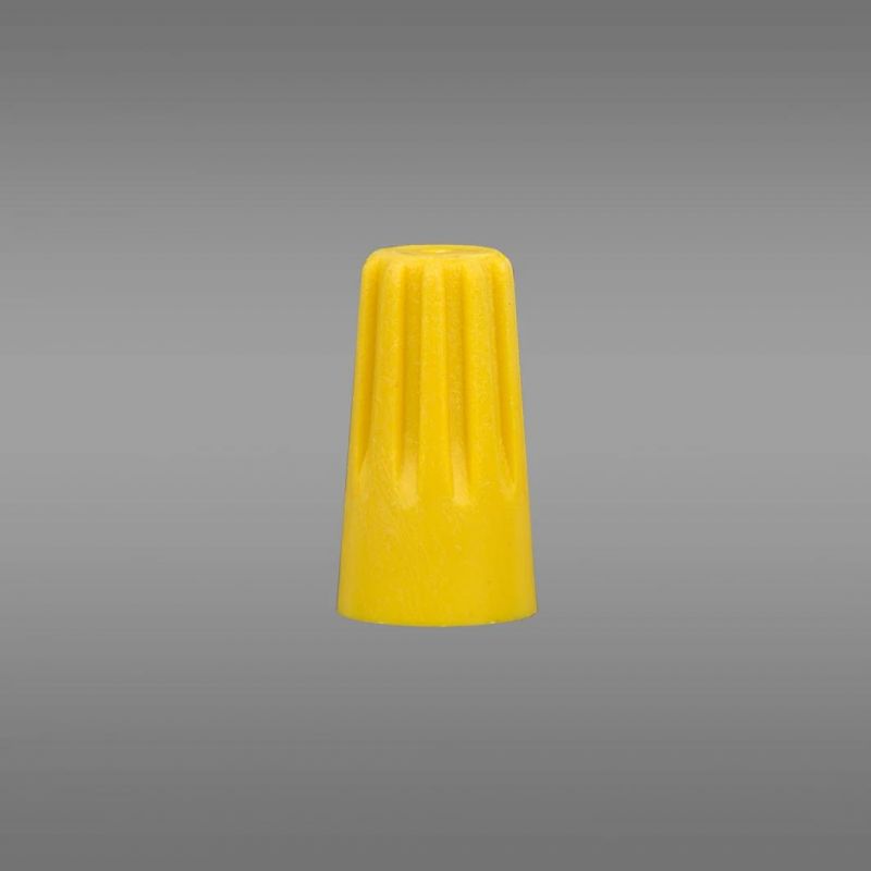 PVC Insulated Electrical Double Wing Spiral End Connector with Screw P71 Yellow