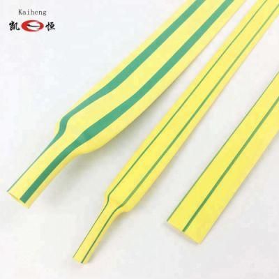 2: 1 3: 1 Flexible Flame-Retardant Yellow and Green Striped Heat Shrink Tube Heat Shrink Sleeves Polyolefine Tube