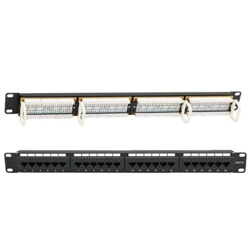 UTP CAT6 Patch Panel 24 Port Outlet 180° Rack Ethernet Network Patch Panel 19 Inch Server Rack