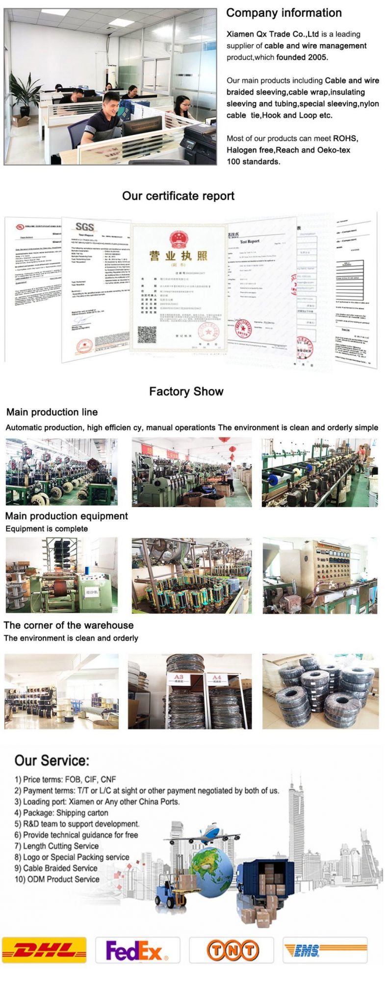 Insulation Braided Flame Retardant High Anti-Abrasion Braided Sleeving