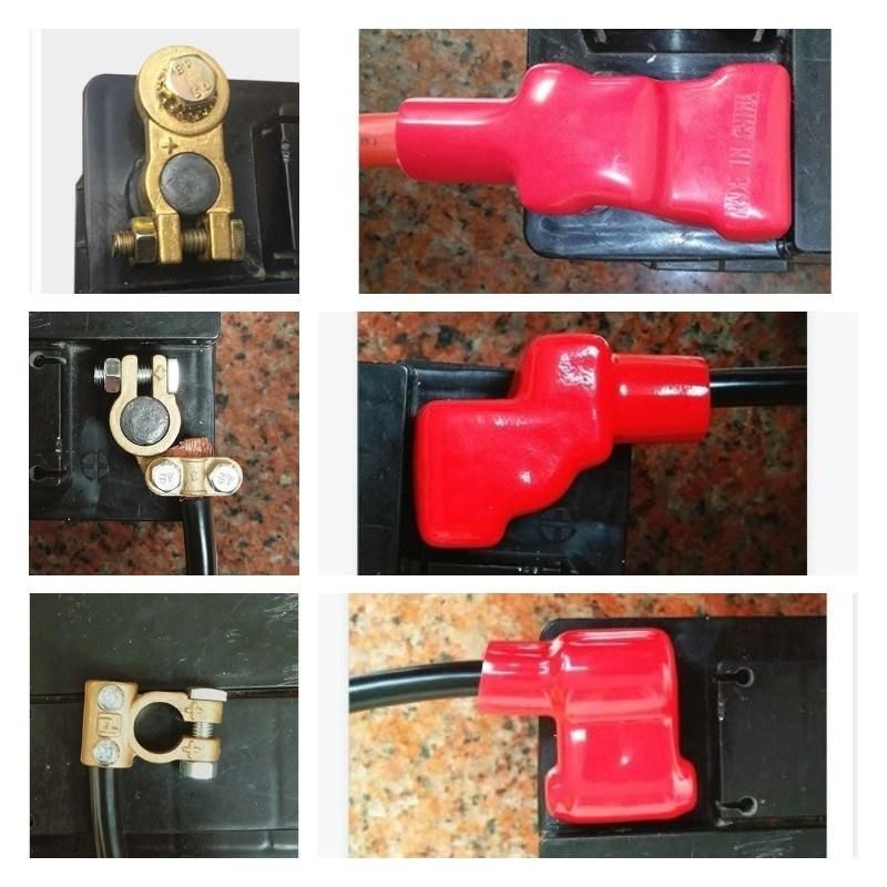 Red and Black Top Post Flexible Battery Terminal Cover