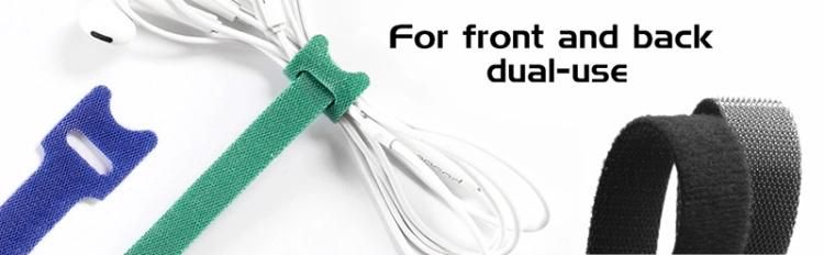 Reusable Fastening Cable Ties Nylon Cloth T-Shape Hook and Loop Cord Ties