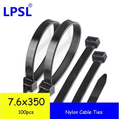 100PCS Thick Long Cable Ties Heavy Duty Tie Wraps Premium Zip Ties Nylon Cable Zip Ties Black, 350mm X 8mm