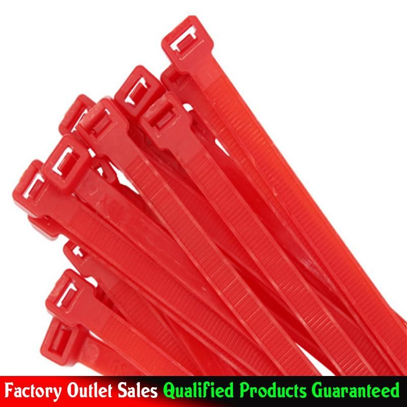 Red Color Self-Locking Nylon66 Cable Ties