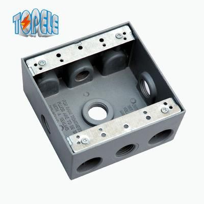 Aluminum Outdoor Electrical Box/Weatherproof Box 2 Gang with 3/4&quot; 1/2&quot; Hole