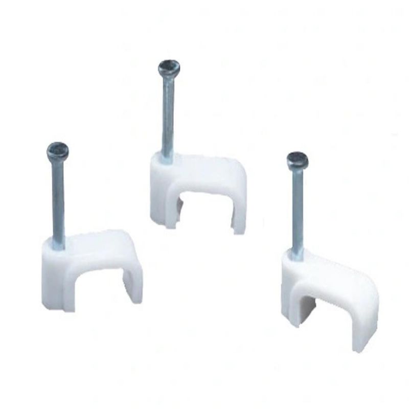 High Quality PE Circle Cable Clips with Steel Nail