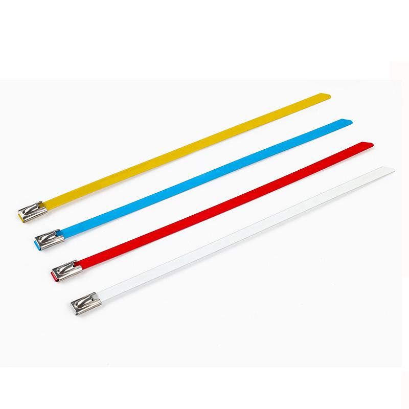 Spray Plastic Colour Tie 304 Stainless Steel Cable Tie Metal Tie Marine Ball Locking Type