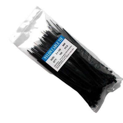 Igoto Et 5*200 Black Cable Ties Size Nylon 66 Zip Cable Ties Adjustable Cable Ties