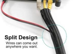 Self Closing and Overlapping Edge Pet Monofilament and Multifilament Fibre Woven Ribbon Hose Protection for Automobile
