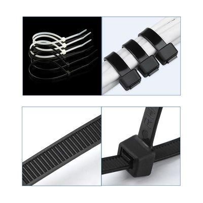Plastic Rope Fixing Tie Single Head Insertion Fixing, Black &amp; White UL94V-2 Nylon Wire Ties