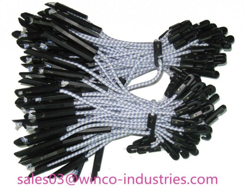 Pack of 100 Elasticated Shock Cord Ties Bungee Ties for Fixing Tarpaulin Scaffold Sheeting