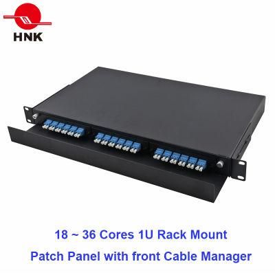 1u 36 Cores Rack Mount Fiber Optic Patch Panel
