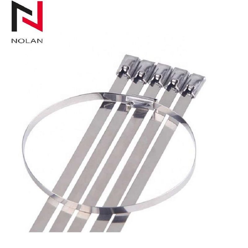 SS304/201/316 Stainless Steel Cable Tie 4.6mm Width/8mm 200mm Length Metal Cable Tie