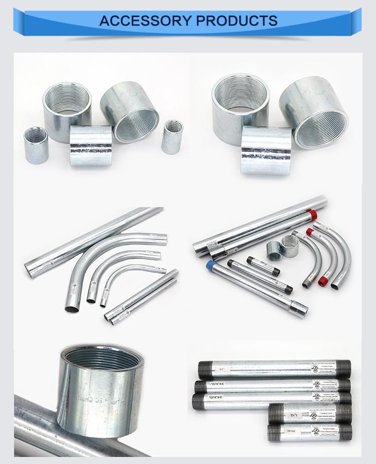 Hot DIP Galvanzied 1 2 3 4 Inch Metallic UL Electrical Metal Steel EMT Pipe/EMT Conduit/Tubos EMT Fitting Elbow /Tuberia/Tubing/Price