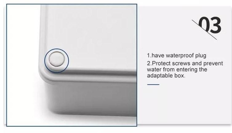 Outside IP67 Square PVC Electrical Conduit Fitting Waterproof Adaptable Box