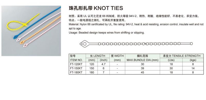 Plastic Knot Ties for Clothing