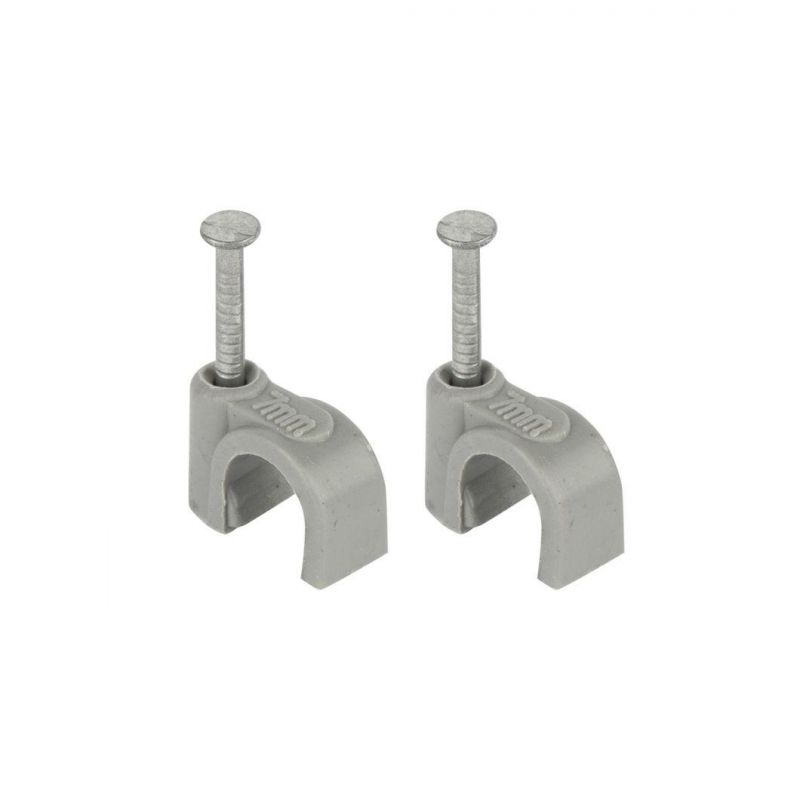 High Quality PP Flat Cable Clip with Steel Nail #6
