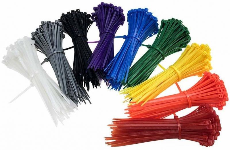 Electriduct Nylon Cable Tie Kit - 650 Zip Ties - Multi Color (Blue, Red, Green, Yellow, Fuchsia, Orange, Gray, Purple) - Assorted Lengths 4", 6", 8", 11"